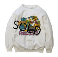 80's【ビンテージ】【SUN SPORTSWEAR】【猫】【白】【I'd RATHER BE AT RECESS!】 スウェット【レディース古着】【サイズXS程度】 