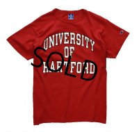 【USA製】【ビンテージ】チャンピオン【赤】【UNIVERSITY OF HARTFORD】【カレッジＴシャツ】【サイズＬ】 