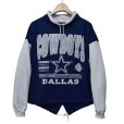 画像1: 90's【ビンテージ】【ダラス・カウボーイズ】NFL【DALLAS COWBOYS】紺×グレー【スウェット×サーマル袖】【スウェット】【サイズＬ〜XL】<br> (1)