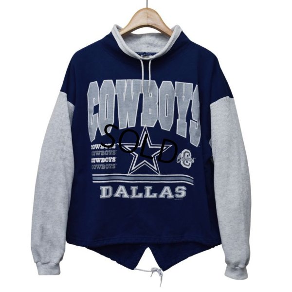 画像1: 90's【ビンテージ】【ダラス・カウボーイズ】NFL【DALLAS COWBOYS】紺×グレー【スウェット×サーマル袖】【スウェット】【サイズＬ〜XL】 