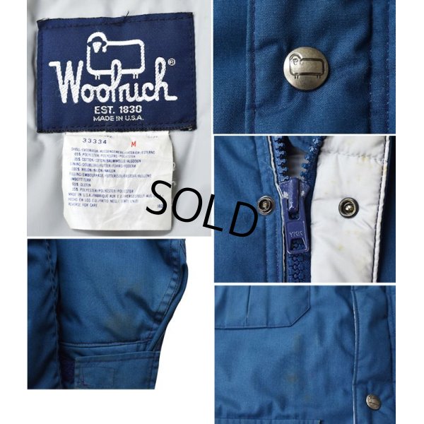 画像2: 80's~ 【USA製】【ビンテージ】【ウールリッチ】woolrich【青】【中綿入りジャケット】【フード取り外し可能】ジャケット 【サイズM】 