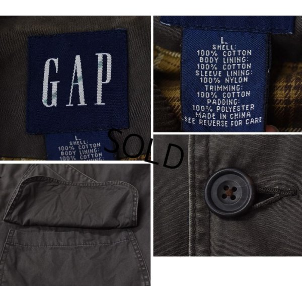 画像2: 【ビンテージ】【オールドギャップ】【GAP】【中綿入り】【襟コーデュロイ】【裏チェック柄×キルティング地】【ハンティングジャケット】【サイズＬ】