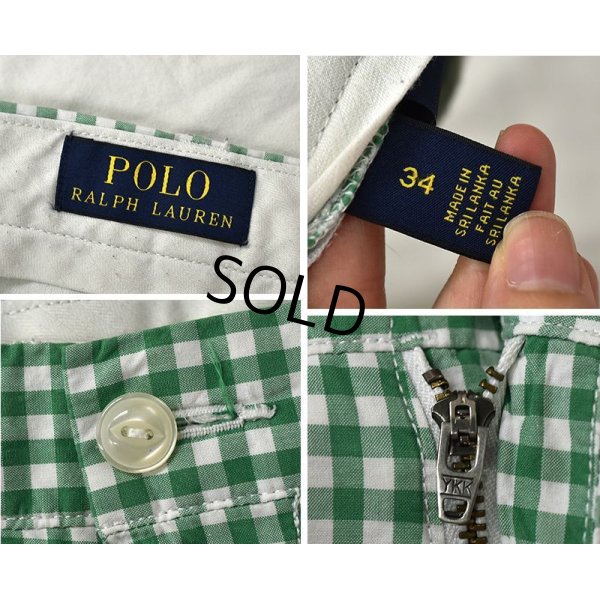 画像2: 【ラルフローレン】POLO RALPH LAUREN【緑ギンガムチェック】【ショートパンツ】 【短パン】【コットンショーツ】【W34】 