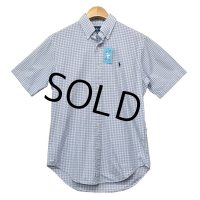 【ビンテージ】【ラルフローレン】【クラシックフィット】POLO RALPH LAUREN【青✕黒✕白】チェック柄【B/Dシャツ】【半袖シャツ】【サイズS】 