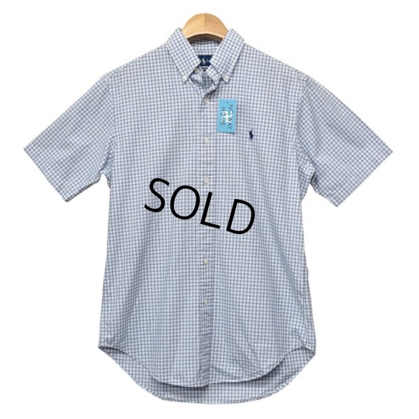 画像1: 【ビンテージ】【ラルフローレン】【クラシックフィット】POLO RALPH LAUREN【青✕黒✕白】チェック柄【B/Dシャツ】【半袖シャツ】【サイズS】 