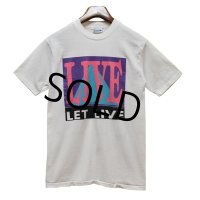 80's【USA製】【ビンテージ】ヘインズ【hanes】【白】【LET LIVE】【Ｔシャツ】【サイズＭ】 