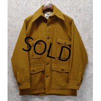 ~80's【USA製】【ビンテージ】【ウールリッチ】【Woolrich】【チェック柄】【ウールジャケット】からし色【サイズＭ】 