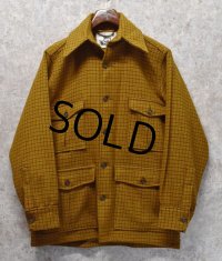 ~80's【USA製】【ビンテージ】【ウールリッチ】【Woolrich】【チェック柄】【ウールジャケット】からし色【サイズＭ】 