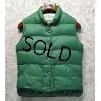 70's【USA製】【ビンテージ】【ＬＬビーン】【L.L.bean】【筆記体】【緑】【ダウンベスト】【レディースＭ】 