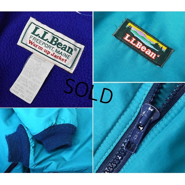 画像2: 80's~【ビンテージ】L.L.Bean【ＬＬビーン】【エメラルドグリーン×青】【ウォームアップジャケット】【レディースＬ】 