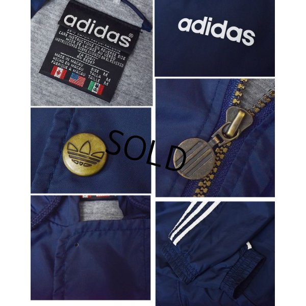 画像2: 80〜90’ｓ【ビンテージ】【アディダス】adidas【紺×白ライン】ナイロンパーカー【万国旗タグ】【サイズM】 