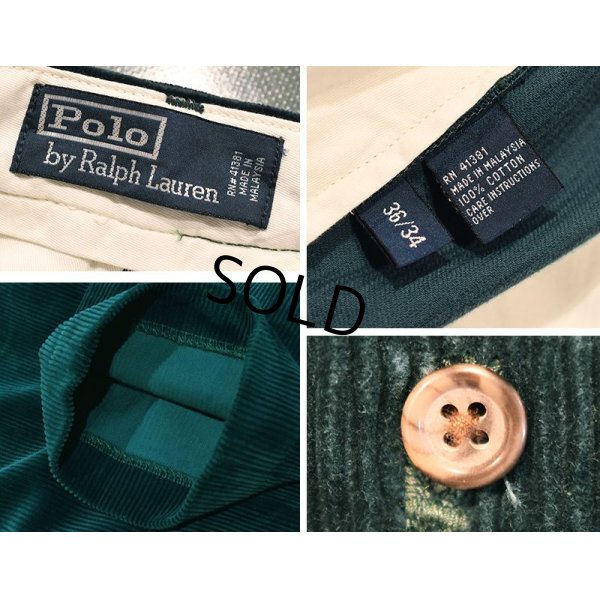 画像2: 【ラルフローレン】POLO RALPH LAUREN【緑】【コーデュロイパンツ】【36X34】 