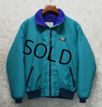 80's~【ビンテージ】L.L.Bean【ＬＬビーン】【エメラルドグリーン×青】【ウォームアップジャケット】【レディースＬ】 