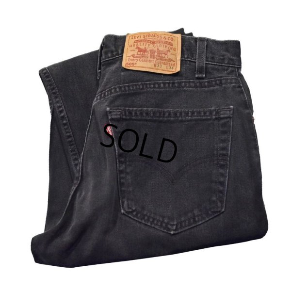 画像1: USA製【ビンテージ】【LEVI'S】【リーバイス５０５】505【黒】【デニムパンツ】ブラックデニム【33ｘ34】 