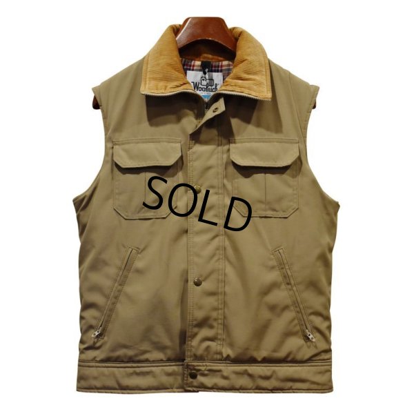 画像1: 70’ｓ〜【USA製】【ビンテージ】【Woolrich】【ウールリッチ】【ベージュ】【チェック裏地】【中綿入りベスト】【サイズM】 