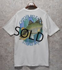 【USA製】【ビンテージ】【SUYTTARVEY 】【バックプリント】【Catch＆Release Striped bass】【白】【Ｔシャツ】【サイズＬ】 