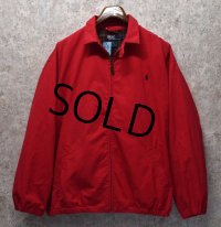 【90's〜】【ラルフローレン】POLO RALPH LAUREN【赤】【チェック裏地】【コットンブルゾン】【サイズＸＬ】 