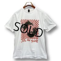 【ビンテージ】【白x赤チェック】【ウサギ】LOVE ON TOUR【ハリースタイルズ】【Tシャツ】【サイズL 】 