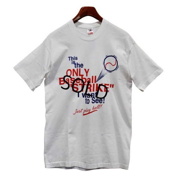 画像1: 90's USA製 ビンテージ【フルーツオブザルーム】【白】【This is the only baseball strike】 Tシャツ 【サイズL】 