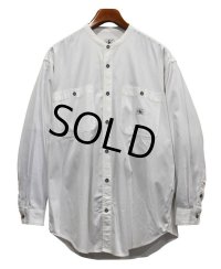 【ビンテージ】【オールド】【Calvin Klein】【カルバンクライン】【白】【バンドカラーシャツ】【サイズＬ】 