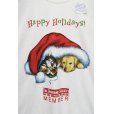 画像3: デッドストック【ビンテージ】【白】happy holidays【猫と犬】Tシャツ【サイズL】<br> (3)