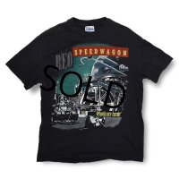 80's【ビンテージ】黒【REO Speedwagon】wheels are turnin'【Tシャツ】 【サイズＬ】 