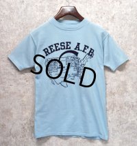 70's〜80’s【USA製】【ビンテージ】【artex】【REESE A.F.B lubbock】【水色】【Tシャツ】【サイズM】  