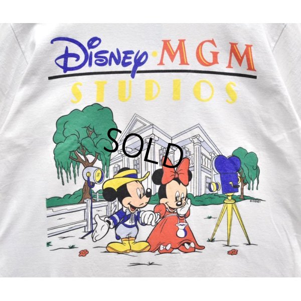 画像3: 90's∼【USA製】【ビンテージ】【Disney】ディズニー【Disney MGM Studios】【ミッキー＆ミニー】白【Ｔシャツ】【サイズＬ】 