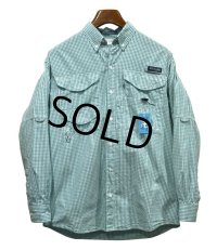 【コロンビア】【Columbia】【PFG】【SUPER BONEHEAD】緑【ギンガムチェック】【フィッシングシャツ】【サイズ XS】 