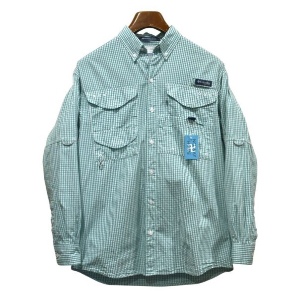 画像1: 【コロンビア】【Columbia】【PFG】【SUPER BONEHEAD】緑【ギンガムチェック】【フィッシングシャツ】【サイズ XS】 