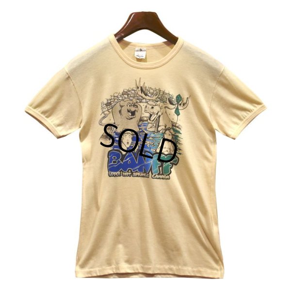 画像1: 【ビンテージ】【カナダ製】【BANFF hot spring】ベージュ【Tシャツ】【サイズL】レディース古着 