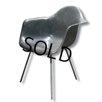 50's【ビンテージ】【Herman Miller】ハーマンミラー【アームシェルチェア】Ｘベース【2nd】グラスファイバー【FRP】【エレファントハイドグレー】【イームズチェア】 