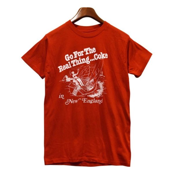 画像1: 80's〜【ビンテージ】【Burger King】【Coke Cola】【Go For The Real Thing...Coke in New England】【ヨット】【Tシャツ】【サイズS程度】 