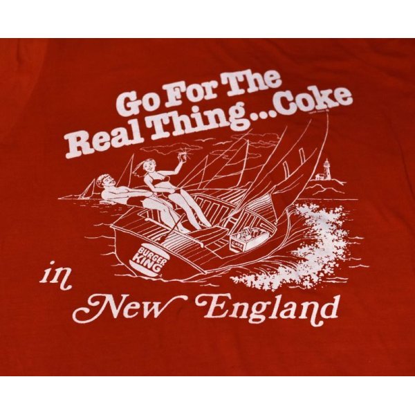 画像3: 80's〜【ビンテージ】【Burger King】【Coke Cola】【Go For The Real Thing...Coke in New England】【ヨット】【Tシャツ】【サイズS程度】 