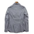 画像4: 【TOMMY HILFIGER】トミーヒルフィガー【白ｘ紺】ギンガムチェック【コットンシャツ】ブラウス【Classic Fit】【レディースＳ】【レディース古着】<br> (4)