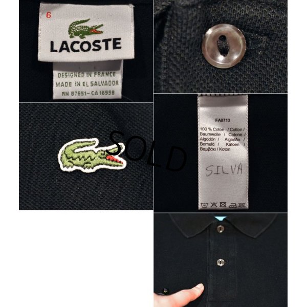 画像2: 【LACOSTE】【ラコステ】【黒】無地【ポロシャツ】【サイズ6】 