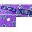画像2: 80~90's【ビンテージ】【nautica】【オールドノーティカ】【紫ｘ小紋柄】【半袖コットンシャツ】【サイズＭ】<br> (2)