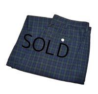 【トミーヒルフィガー】【TOMMY HILFIGER】【黒x緑】【ブラックウォッチ】【ツータックコットンパンツ】【34×32】 