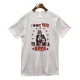 画像1: 【ビンテージ】【I want you to get me a beer】【オフホワイト】【白】【Tシャツ】<br> (1)