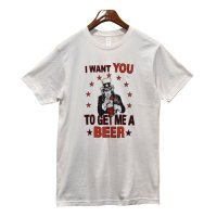 【ビンテージ】【I want you to get me a beer】【オフホワイト】【白】【Tシャツ】 