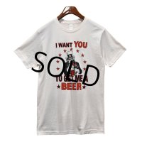 【ビンテージ】【I want you to get me a beer】【オフホワイト】【白】【Tシャツ】 