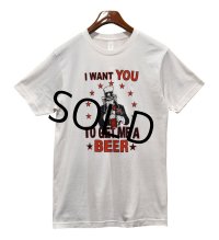 【ビンテージ】【I want you to get me a beer】【オフホワイト】【白】【Tシャツ】 