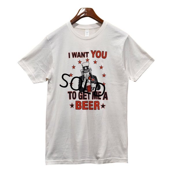 画像1: 【ビンテージ】【I want you to get me a beer】【オフホワイト】【白】【Tシャツ】 