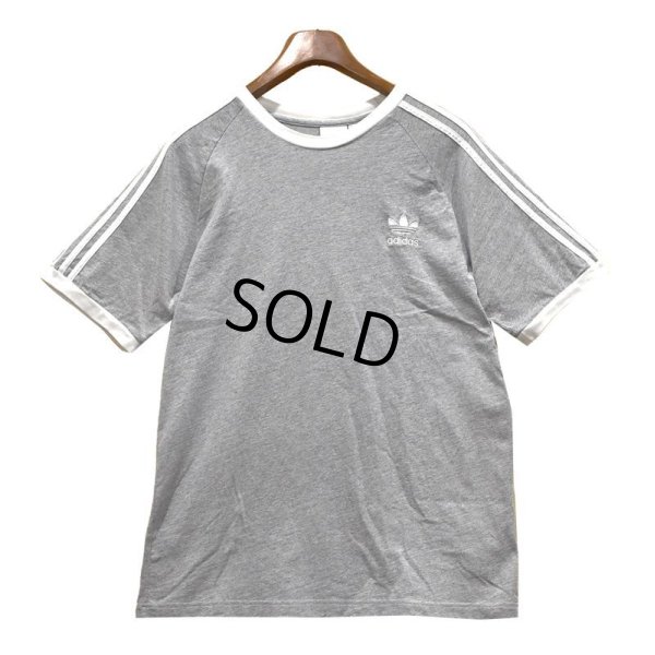 画像1: 【ビンテージ】【アディダス】adidas【グレー×白】【リンガーロゴＴシャツ】【サイズL】 