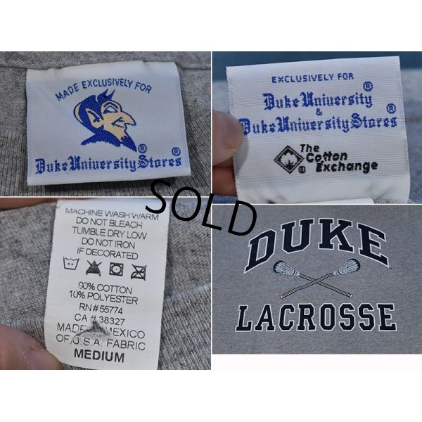 画像2: 【90's~】ビンテージ【DUKE】デューク大学 【コットンエクスチェンジ】【カレッジプリント】Duke University Stores【DUKE LACROSSE】ラクロス グレー【Tシャツ】【サイズM】 