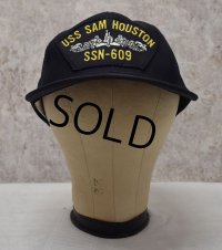 80's~【USA製】ビンテージ【NORTHSTAR】アメリカ海軍【USS Sam Houston SSBN-609】黒ｘ紺【BBキャップ】【ベースボールキャップ】 