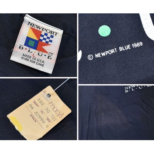 画像2: 80's【デッドストック】ビンテージ【USA製】【newport blue】【黒】【バックプリント】【ロゴＴシャツ】【サイズL】 