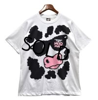 90's【USA製】ビンテージ【SCREEN STARS】スクリーンスターズ【白】【TCBY  Moo Malt】 ムーモルト【牛柄プリント】【Tシャツ】【サイズXL】 