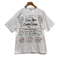 80's【USA製】【ビンテージ】白【Hey Mon Cayman Islands】【Tシャツ】【サイズL程度】 