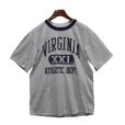 画像1: 90's 【USA製】 ビンテージ【CRABLE SPORTWEAR】【グレーｘ黒】【VIRGINIA】【二重襟】 Tシャツ 【サイズM】<br> (1)